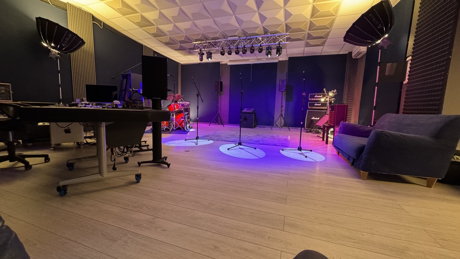 Main recording space at Groove Factory